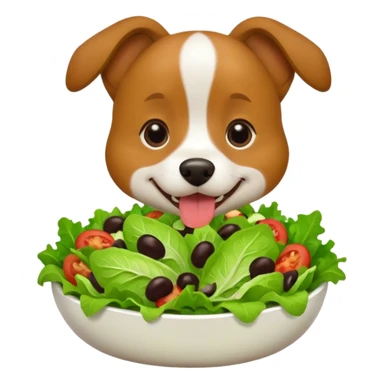 dog eating salad sticker