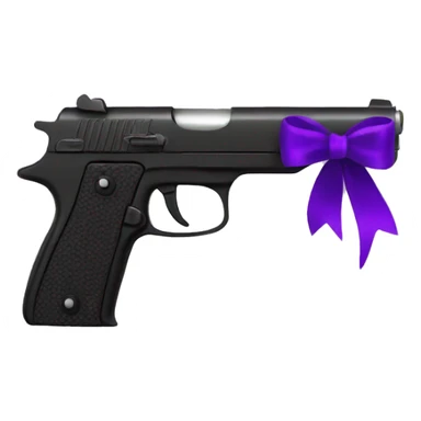 Black pistol with a purple ribbon sticker