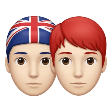 human head mixed with uk flag half sticker