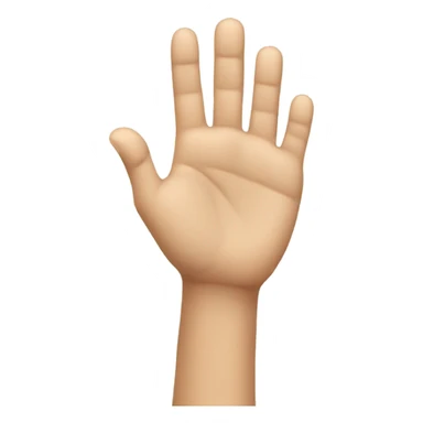 a palm with middle and ring fingers bent sticker