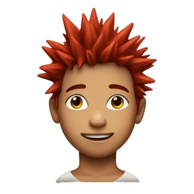 Nine-year-old boy, red spiky, hair, freckles sticker