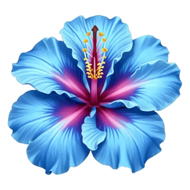 a blue flower similar to a hibiscus flower sticker