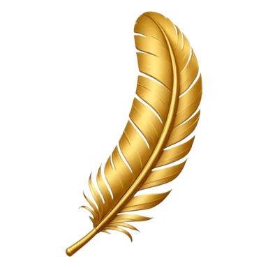 3D perspective academic premium golden ink feather sticker