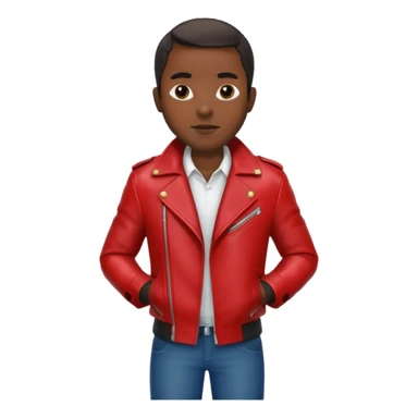 Motorbiker black man with red leather jacket sticker