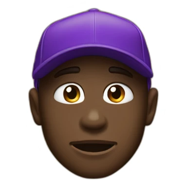 Bronze man cry with a purple new era cap sticker