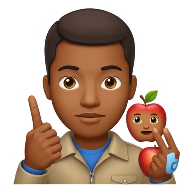 black man apple emoji sticking the middle finger sticker