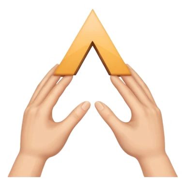 Similar to the heart hands emoji, this emoji should show a triangle created by the fingers of the hands.  sticker