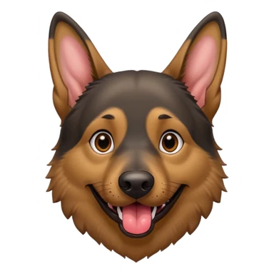 cartoon style dark German Shepherd dog with its tongue hanging out long sticker