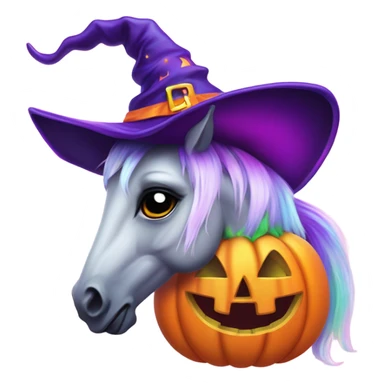 Lisa frank Halloween horse with witch hat sticker