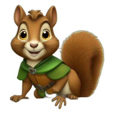 robin hood squirrel sticker
