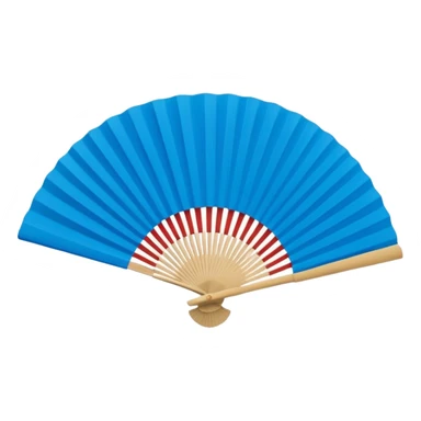 blue paper hand fan sticker