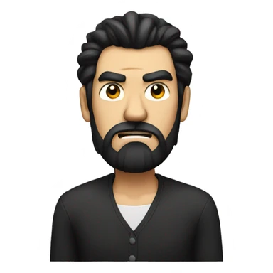 Angry man with long sideburns black hair sticker