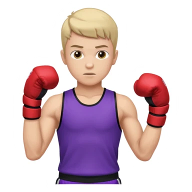 now make a boy whose white in purple kickboxing full shirt sticker