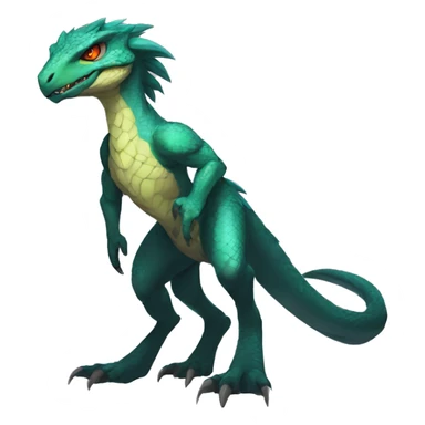 Anthro Sona Fakemon Reptilian Draco-Raptor Full Body sticker