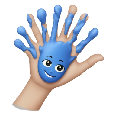 cuore mani blu sticker