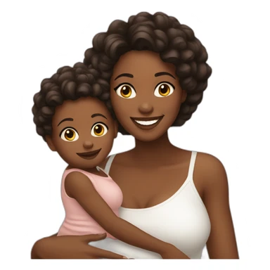 beautiful black women and her baby smiling sticker