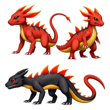 Salandit-Umbreon-Guilmon-Charmeleon-Fakémon-hybrid-creature (full body)  sticker