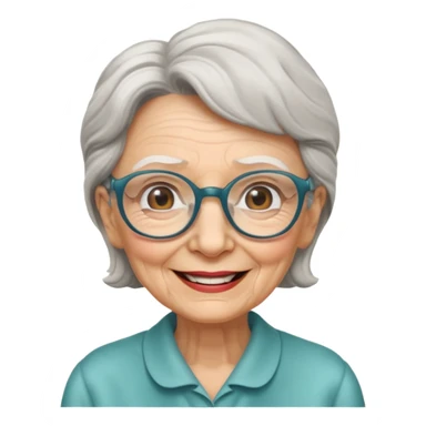 elderly woman with glasses sticker