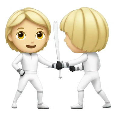 summer olympics blonde boy fencing sticker