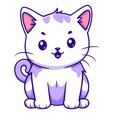 light purple lavender cat kitten sticker