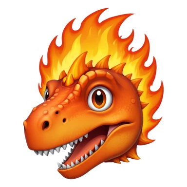 dinosaur face on fire sticker