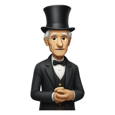Old man with Dinosaur arms and top hat  sticker
