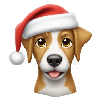 Dog in santa hat sticker