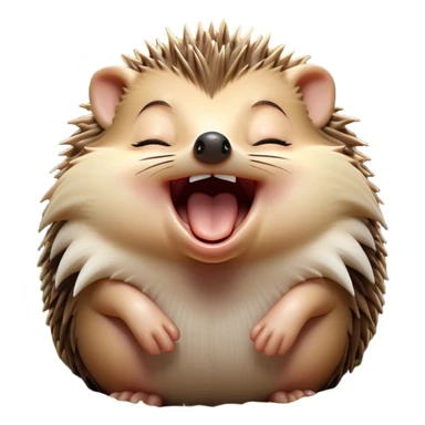 Cinematic Silly Yawning Hedgehog Portrait Emoji, Head tilted with a dramatic, wide-open yawn revealing a tiny, adorable snout and droopy quills, with sleepy, half-closed eyes, Simplified yet irresistibly cute features, highly detailed, glowing with a soft, cozy woodland light, high shine, relaxed yet humorously expressive, stylized with a dash of whimsical forest charm, soft glowing outline, capturing the essence of a drowsy yet endearing hedgehog that appears ready to stretch and yawn its way into your heart! sticker