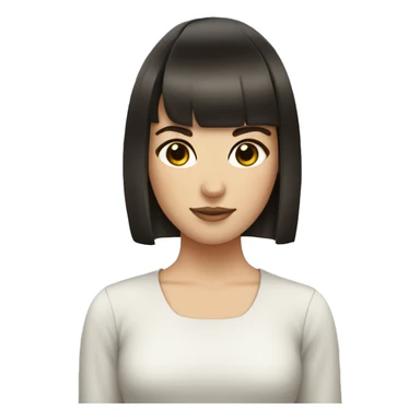 Brunette with straight bangs being koi sticker