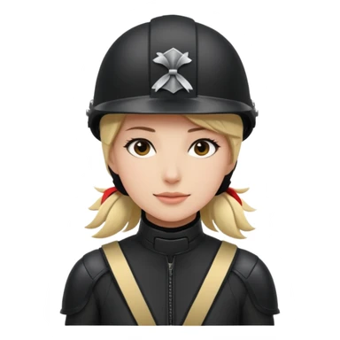 Rider helmet black matte at the back theres ribbon attached for female rider sticker