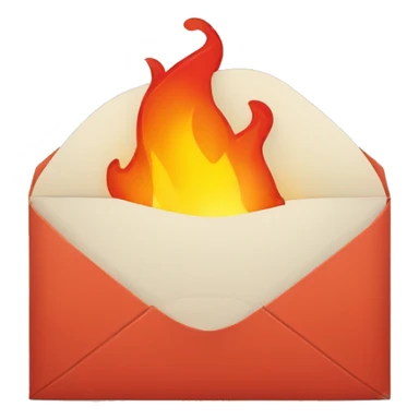 fire coming out of an open envelope sticker