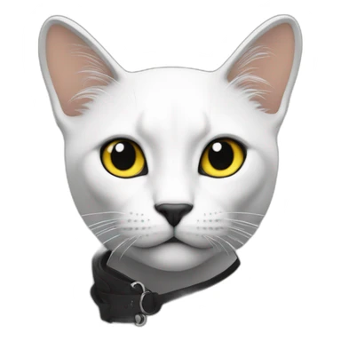 chat noir tache blanche sur le torse sticker