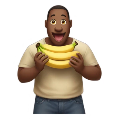 Hams eats a banana sticker