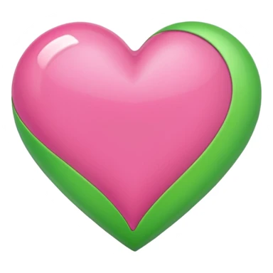 pink & green heart sticker