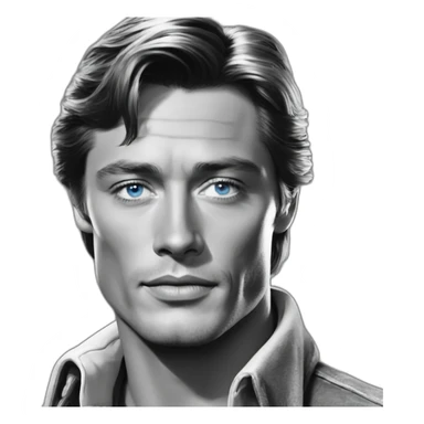 Alain delon young blue eyes red hair cowboy sticker