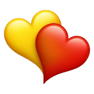 Heart with one half yellow and the other half red sticker