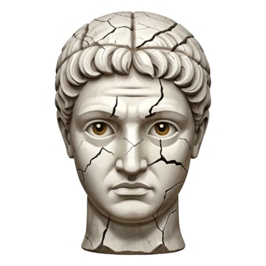 white cracked marble greek statue head sticker