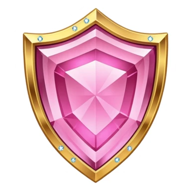 Pink crystal shield golden border sticker