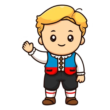 German in traditional Bavarian clothing shrugging sticker