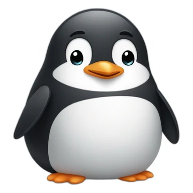 Sad fluffy penguin sticker