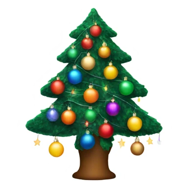 Christmas tree with lights and colourful ornaments  sticker
