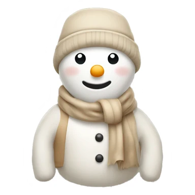 Cute snowman with beige clothing  sticker