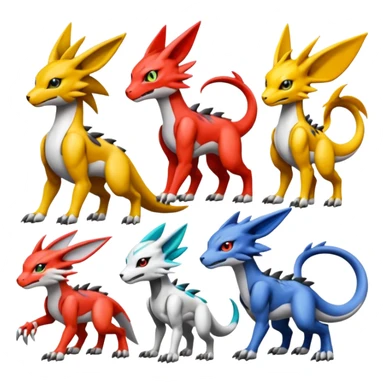 Meloetta-Guilmon-Renamon-Wargreymon-Sergal-Pokémon-Digimon-Fakémon-fusion-hybrid-creature sticker