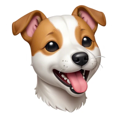 Cinematic Cute Yawning Jack Russell Terrier Portrait Emoji, Head tilted slightly with a dramatic, wide-open yawn, showcasing a compact, energetic form with floppy ears and sleepy, half-closed eyes, a slightly open mouth revealing gentle canine charm, Simplified yet irresistibly adorable features, highly detailed, glowing with a soft, cozy glow, high shine, relaxed yet expressive, stylized with a dash of whimsical canine ease, soft glowing outline, capturing the essence of a drowsy yet affectionate Jack Russell Terrier that appears ready to stretch out and yawn its way out of the screen! sticker