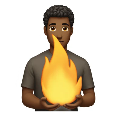 holds a flame c big flame sticker