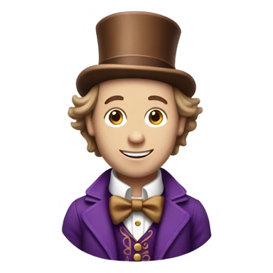 Willy wonka white skin brown hair sticker