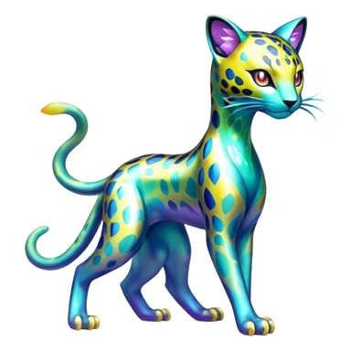 Shiny Elemental Exotic Colorful Liepard-Delcatty-Pokémon-Fakémon-hybrid-creature (full body) sticker