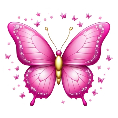 pink halo around pink butterfly with sparkles emoji  sticker