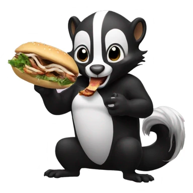 Skunk eating a Kebab sticker