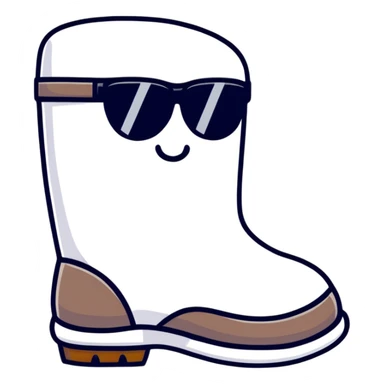 A smart and stylish Russian felt boot (valenok) with a happy face and sunglasses, looking awesome sticker